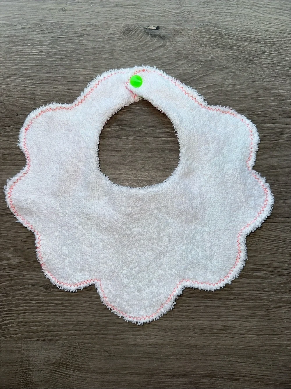 Watermelon Print Baby Bib - Pink & Green Scalloped Bib